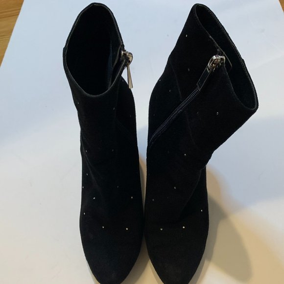 REVOLVE Raye Black Suede Crystal Embellished Booties 6 - Picture 3 of 10